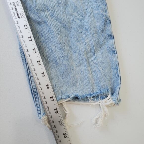 Nuuds Jeans Womens 29 Light Wash Curvy Straight Distressed Raw Hem High Rise - Picture 8 of 12